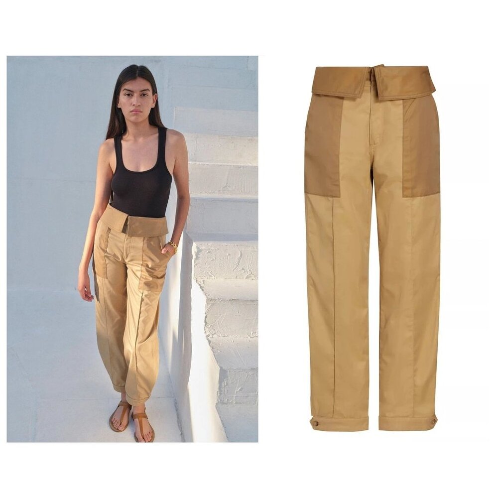 FRAME Women's Natural Foldover Crop Pants
